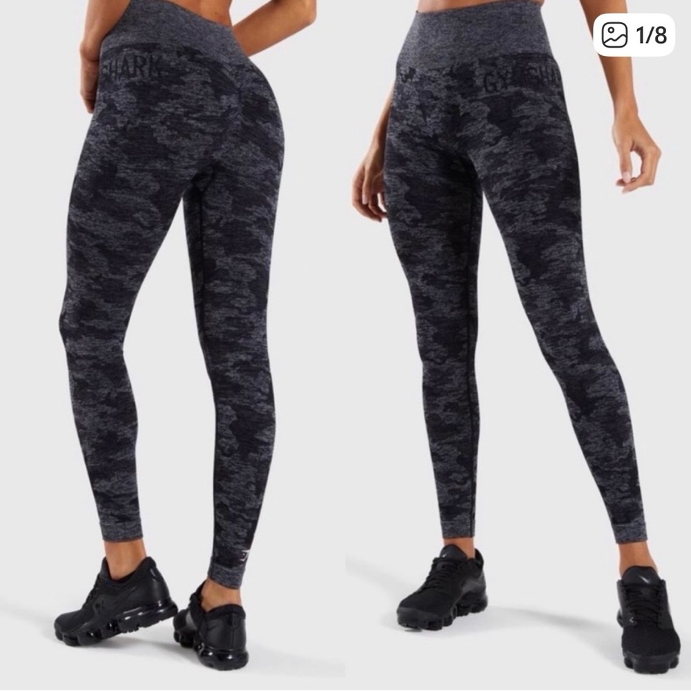 Gymshark Black & Gray Camo Leggings